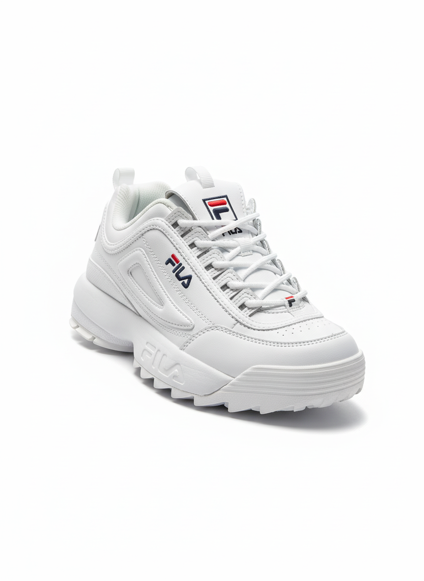 Fila Disruptor Sneakers (Triple White – Chunky Sole)-& Size: EU: 39 PK: 6.5