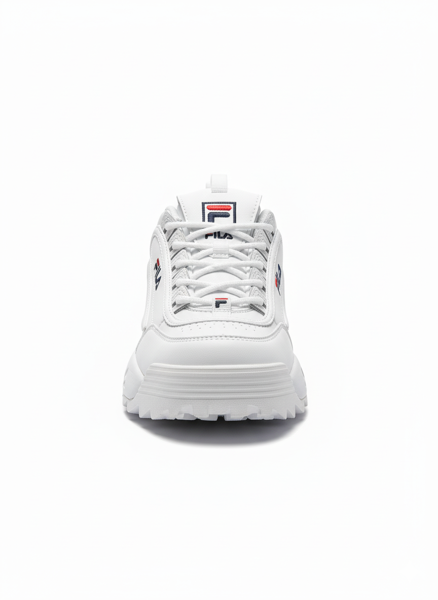 Fila Disruptor Sneakers (Triple White – Chunky Sole)-& Size: EU: 39 PK: 6.5