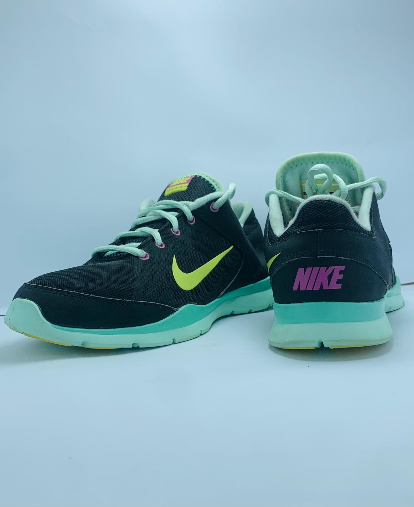 Nike Flex Trainer 3  Sneakers Black Mint Lace-up Mesh,Size EUR 42 / UK 8 / PAK 8 /&nbsp;