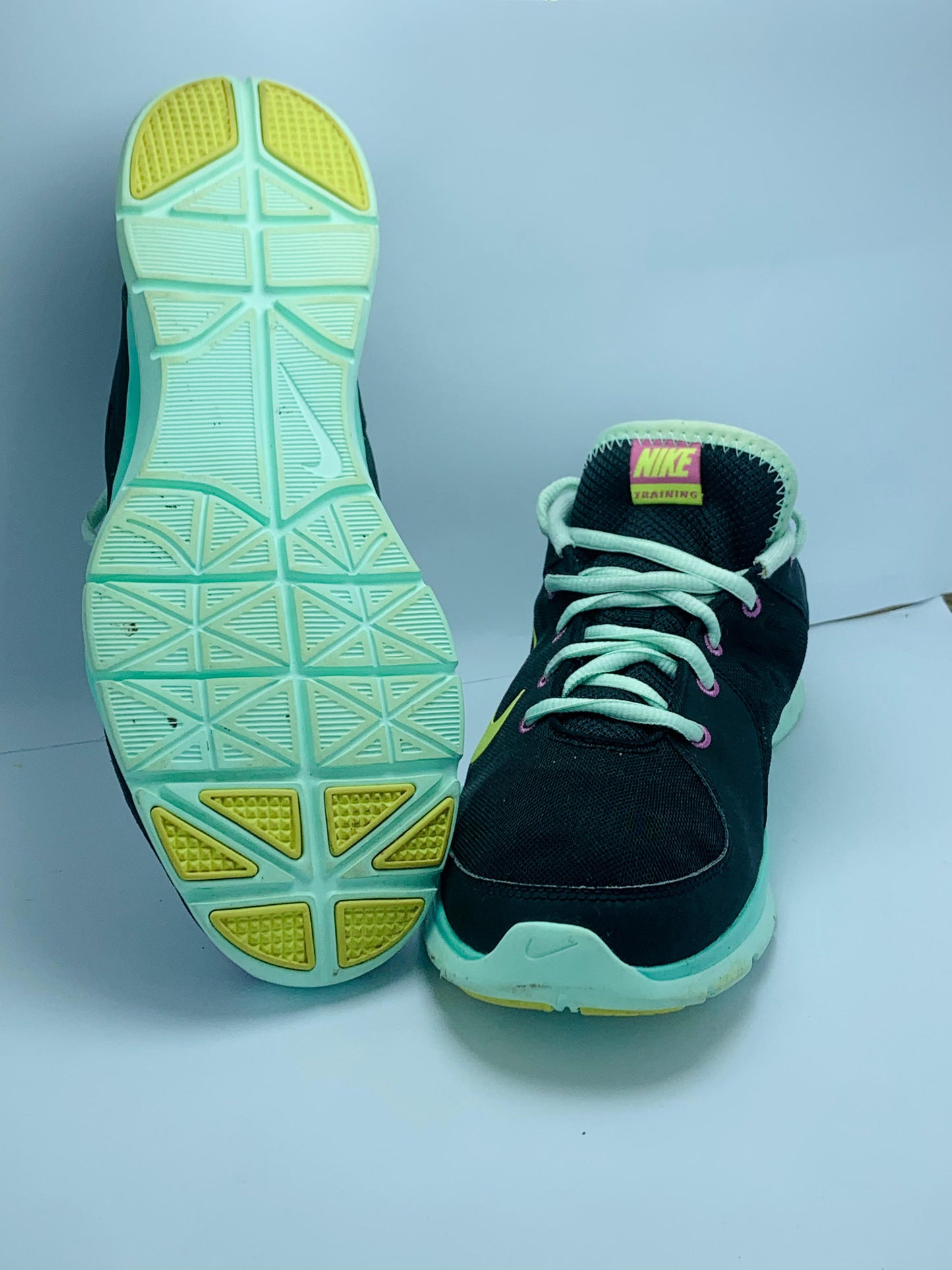 Nike Flex Trainer 3  Sneakers Black Mint Lace-up Mesh,Size EUR 42 / UK 8 / PAK 8 /&nbsp;