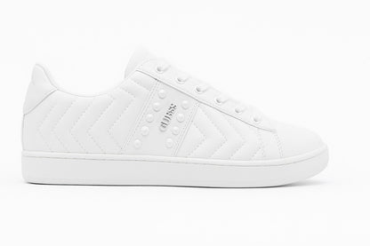 GUESS Quilted Low-Top Sneakers (White / Lace-Up)-Size: EU: 42 PK: 8