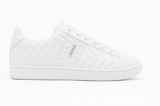 GUESS Quilted Low-Top Sneakers (White / Lace-Up)-Size: EU: 42 PK: 8
