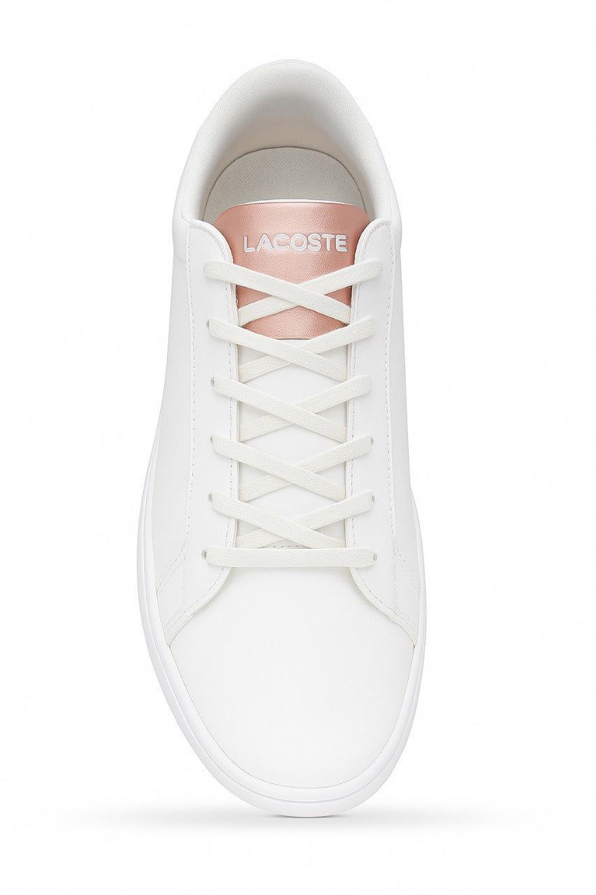 Lacoste Casual Sneakers (White / Rose Gold Accent – Lace-Up)- Size: EU: 42 PK: 8