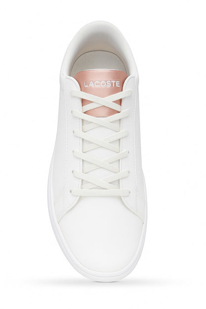 Lacoste Casual Sneakers (White / Rose Gold Accent – Lace-Up)- Size: EU: 42 PK: 8