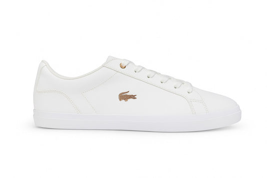 Lacoste Casual Sneakers (White / Rose Gold Accent – Lace-Up)- Size: EU: 42 PK: 8